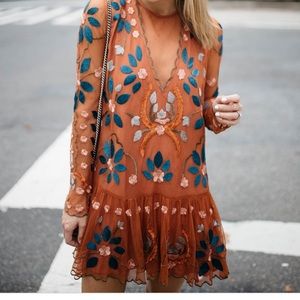 Free People Hearts Are Wild Embroidered Dress